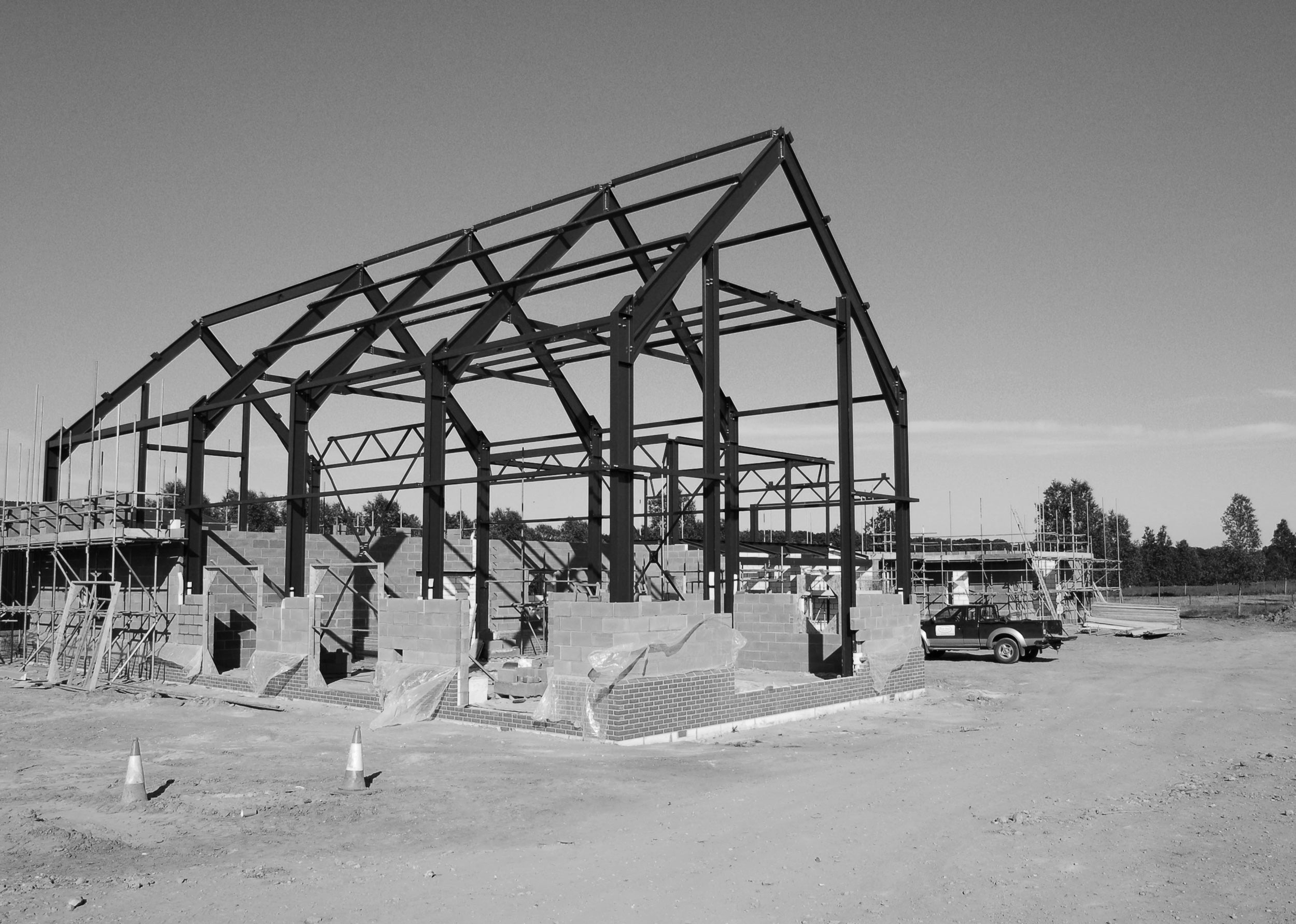The distillery in the early stages of construction