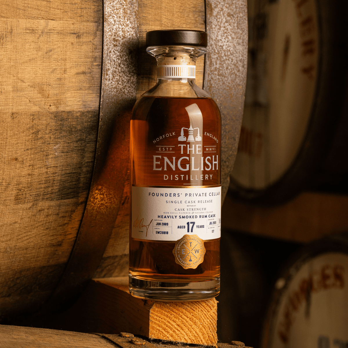 Founders' Private Cellar - 17 Year Old Heavily Smoked Rum Cask - The English Distillery